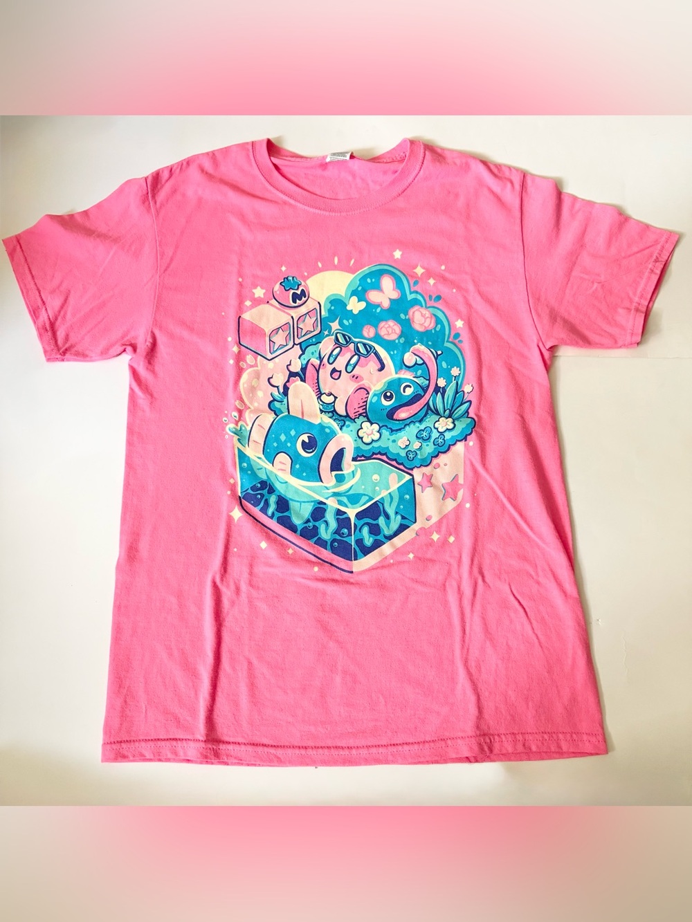 Fruit of the Loom Kirby’s Hot Summer Day Hangout Pink t-shirt